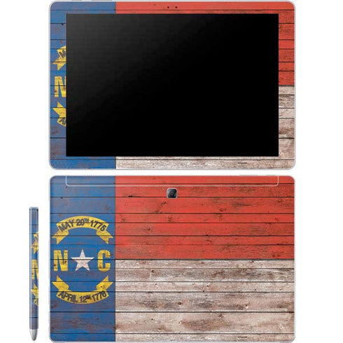 North Carolina Flag Dark Wood Galaxy Book 12in Skin